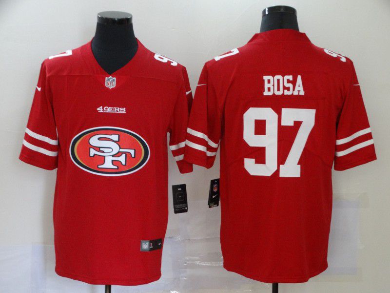 Men San Francisco 49ers #97 Bosa Red Nike Team logo fashion NFL Jersey->oakland raiders->NFL Jersey